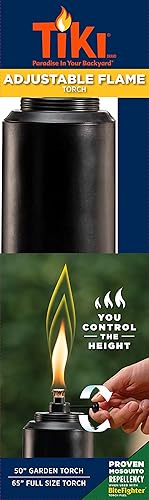 Miniatura 2 de TIKI Brand Adjustable Flame TIKI - Antorcha de resina negra, iluminación decorativa al aire libre para patio trasero, césped, patio y jardín, 65