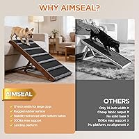 Vista 8 de Rampa para mascotas, rampa para perros para sofá cama (200 lb-nogal)