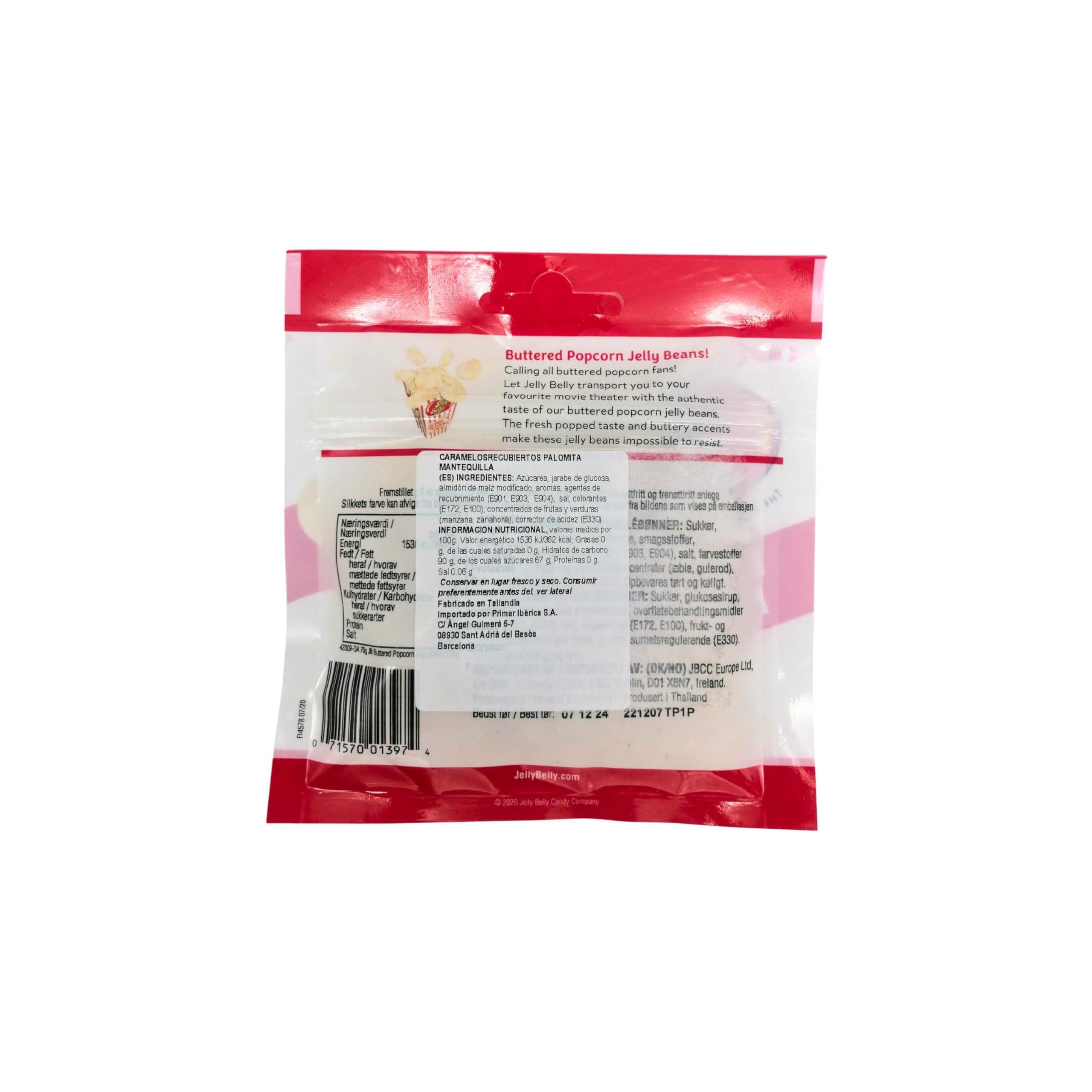 JELLY BELLY, grajeas con sabor a palomitas de mantequilla 70g