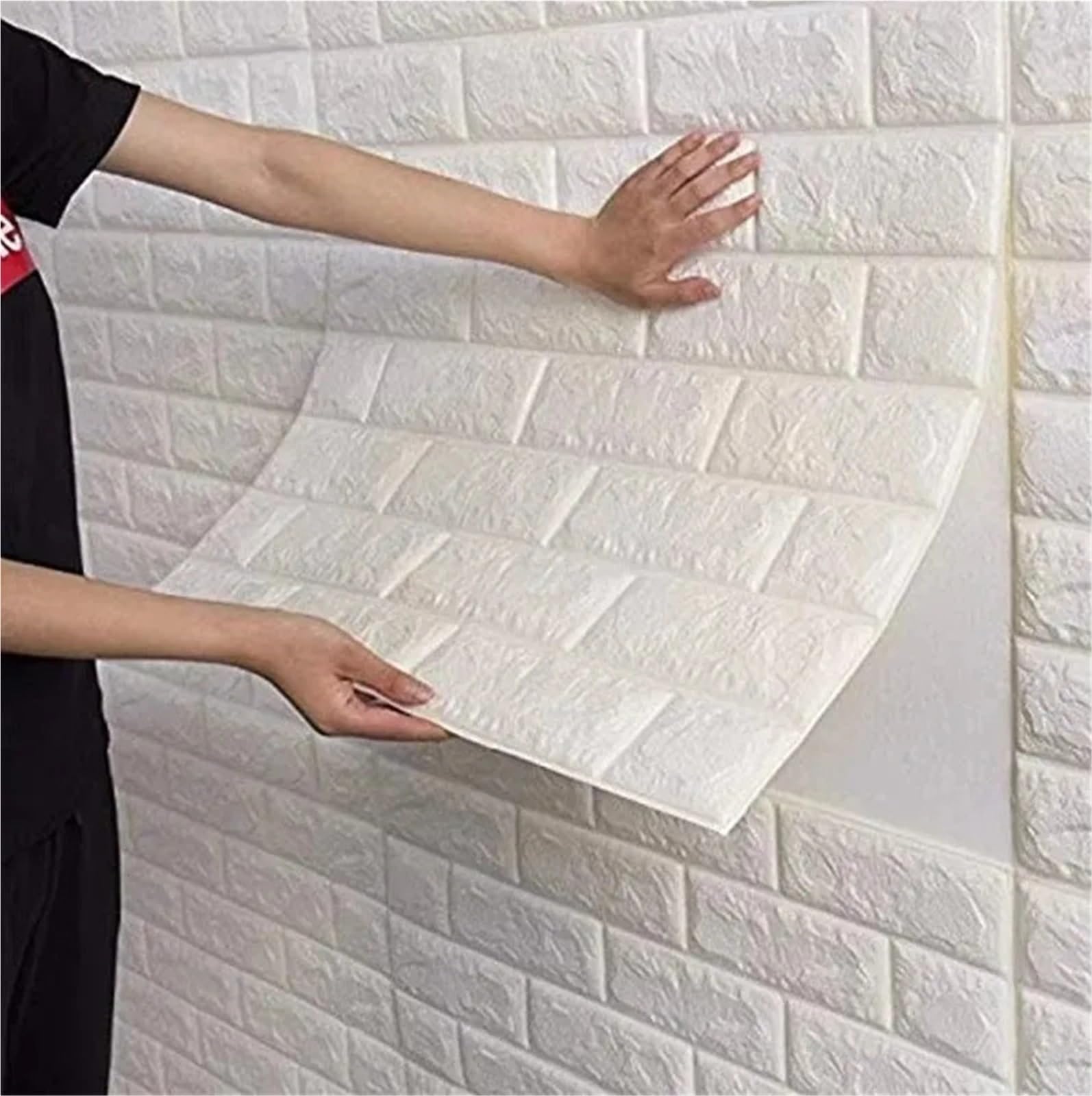 Carta Da Parati Autoadesiva Pellicola da parete autoadesiva 3D in mattoni retrò, 70 cm x 1 m, impermeabile, antimacchia, for la decorazione della casa, camera letto cucina(Retro coffee,70CMx10M)