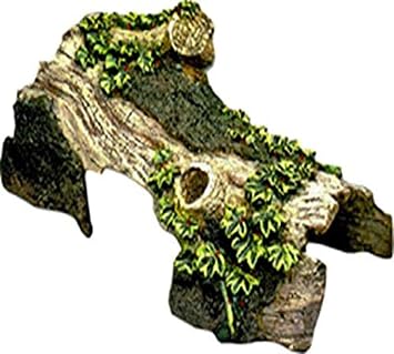 Reptile Cafe Bent Log Hide-Away Reptile Tank Decor, Small