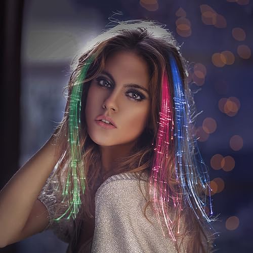 Miniatura 5 de Paquete de 12 accesorios para el cabello de hadas con luces LED, extensiones trenzadas, pinzas de mariposa para mujeres y niñas, suministros de