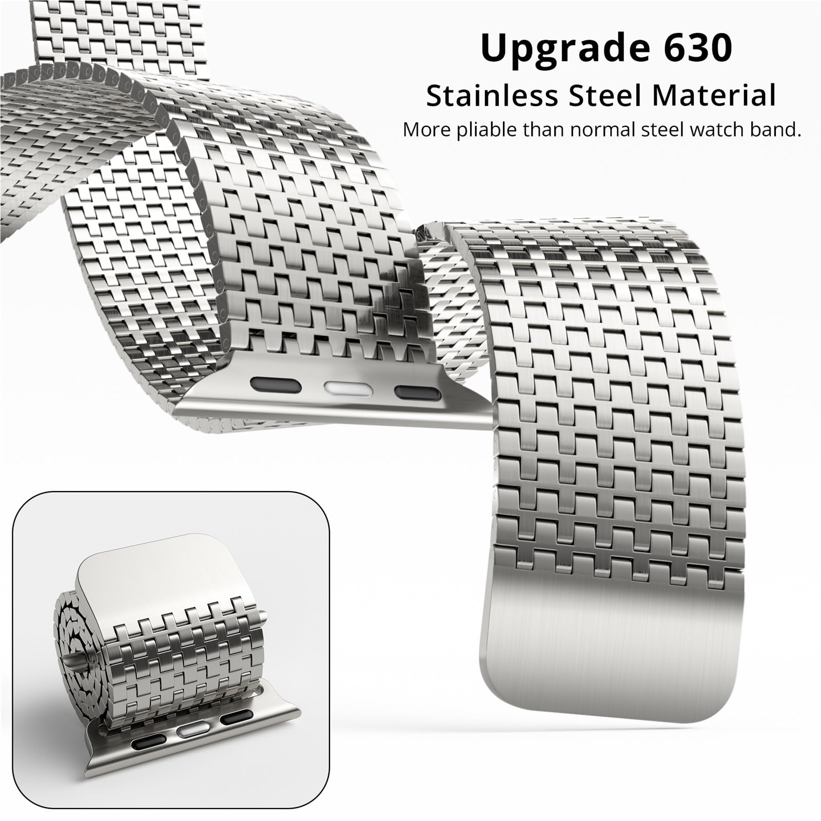 Bracelet de fermoir magnétique en acier inoxydable à boucle en maille pour Apple Watch BAND Ultra 2 49MM série 10/9/8/7/6/SE/5/4/3/2 38/40/41MM 42/44/45/49mm S10 42MM 46MM Sangle