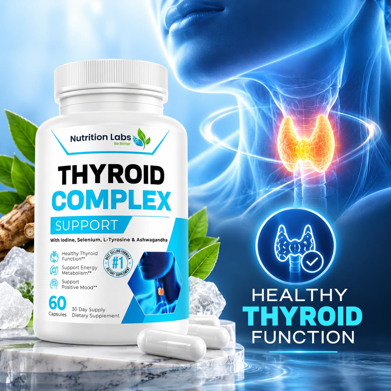 Thyroid Support Supplement for Women & Men, Zinc Iodine & Selenium Supplement | Supports healthy thyroid function, Energy production, Metabolism & daily wellness with essential nutrients. — Amazon image 5