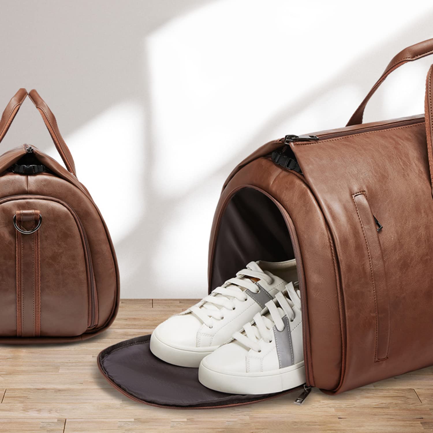 2 in 1 Anzug Reisetasche für Männer/Frauen 55L Falt-Fitness-Reise-Tragetasche mit unabhängigen Schuhtaschen für Geburtstags
