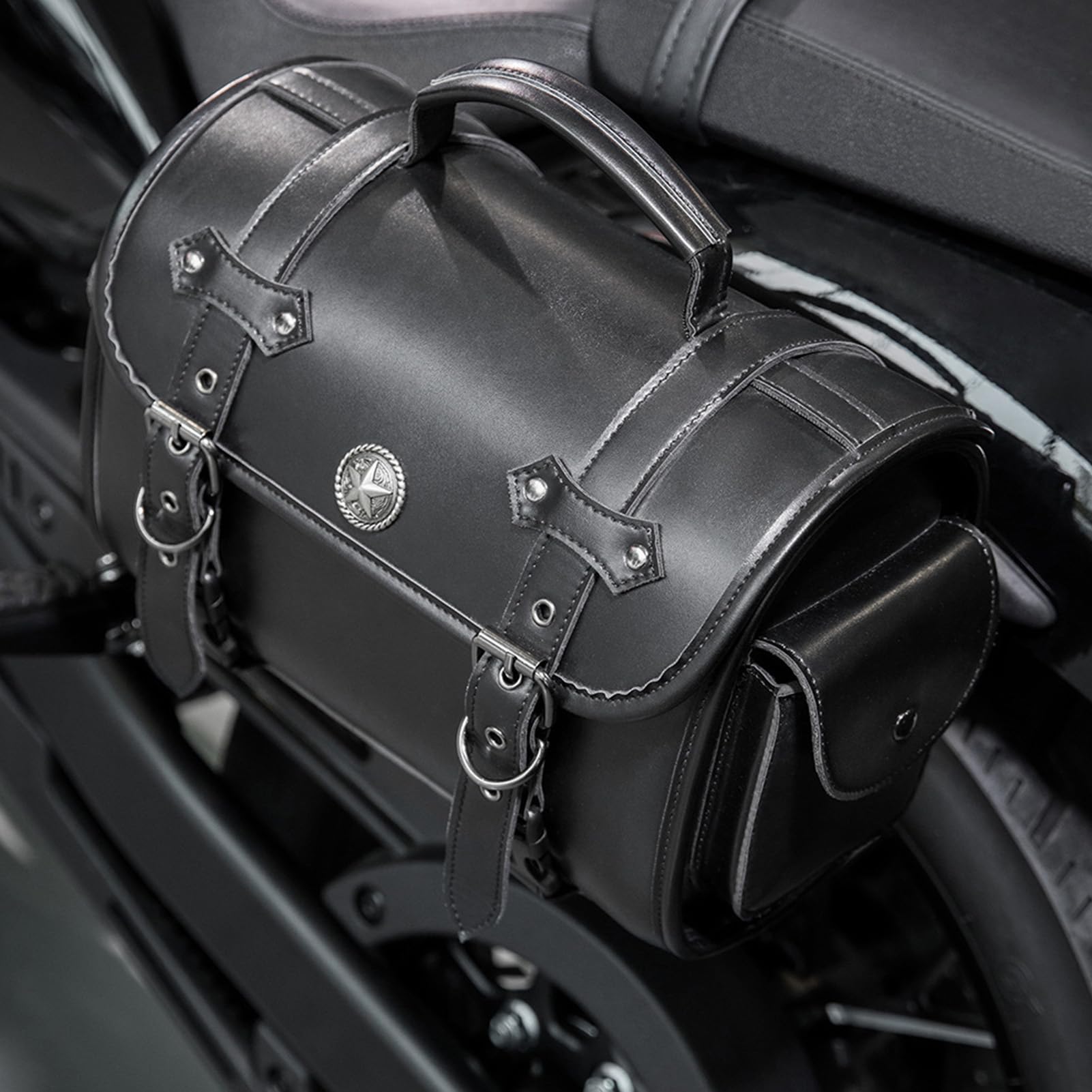 Borse da sella in pelle per moto, 720 g, deposito bagagli per moto, set di tasche laterali impermeabili, viaggi a lunga distanza, viaggi su strada, pendolari quotidiani, stoccaggio
