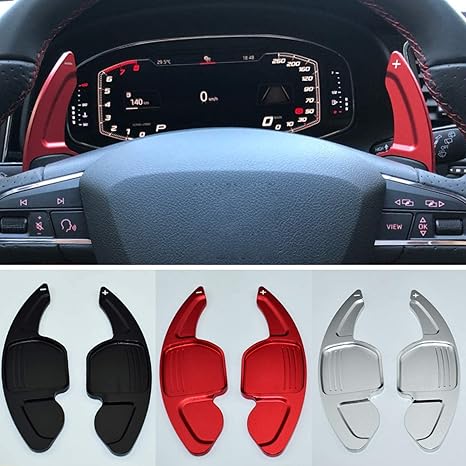 Amazon Co Jp パドルシフト ステアリングホイールパドル1ペアの車のステアリングホイールの延長シフトはアルミシフトパドルをシフトします A3 S3 S4 B8 A5 S5 A6 S6 A8 R8 Q5 Q7 Tt Dsg赤 色 赤 車 バイク