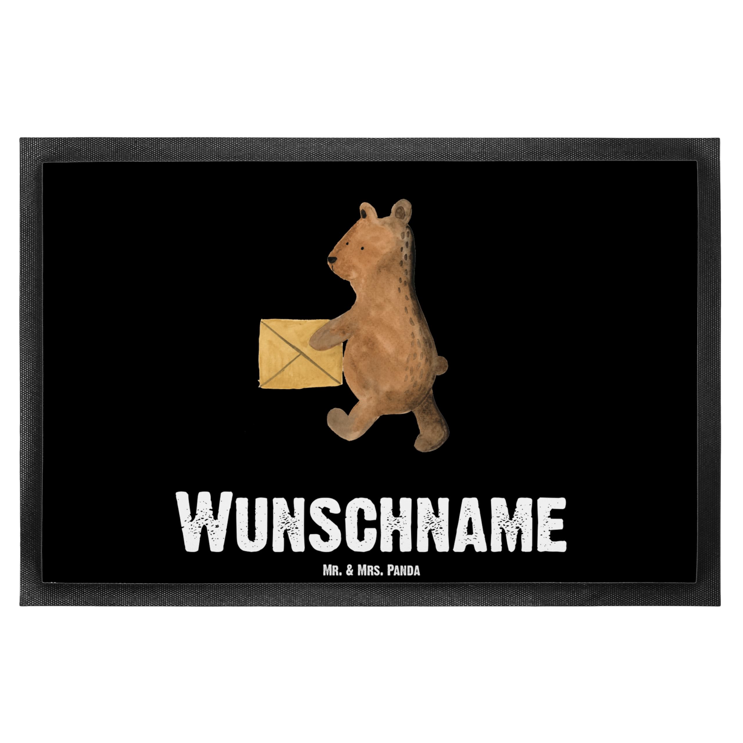 Mr. & Mrs. Panda Personalisierte Fussmatte Bär Zuhause 40 x 60 cm - Geschenke, Fußmatte mit Namen, Einzugsgeschenk Einzug Neues Haus Neue Adresse Umzug Umziehen, Teddy, personalisierbar, Individuelle