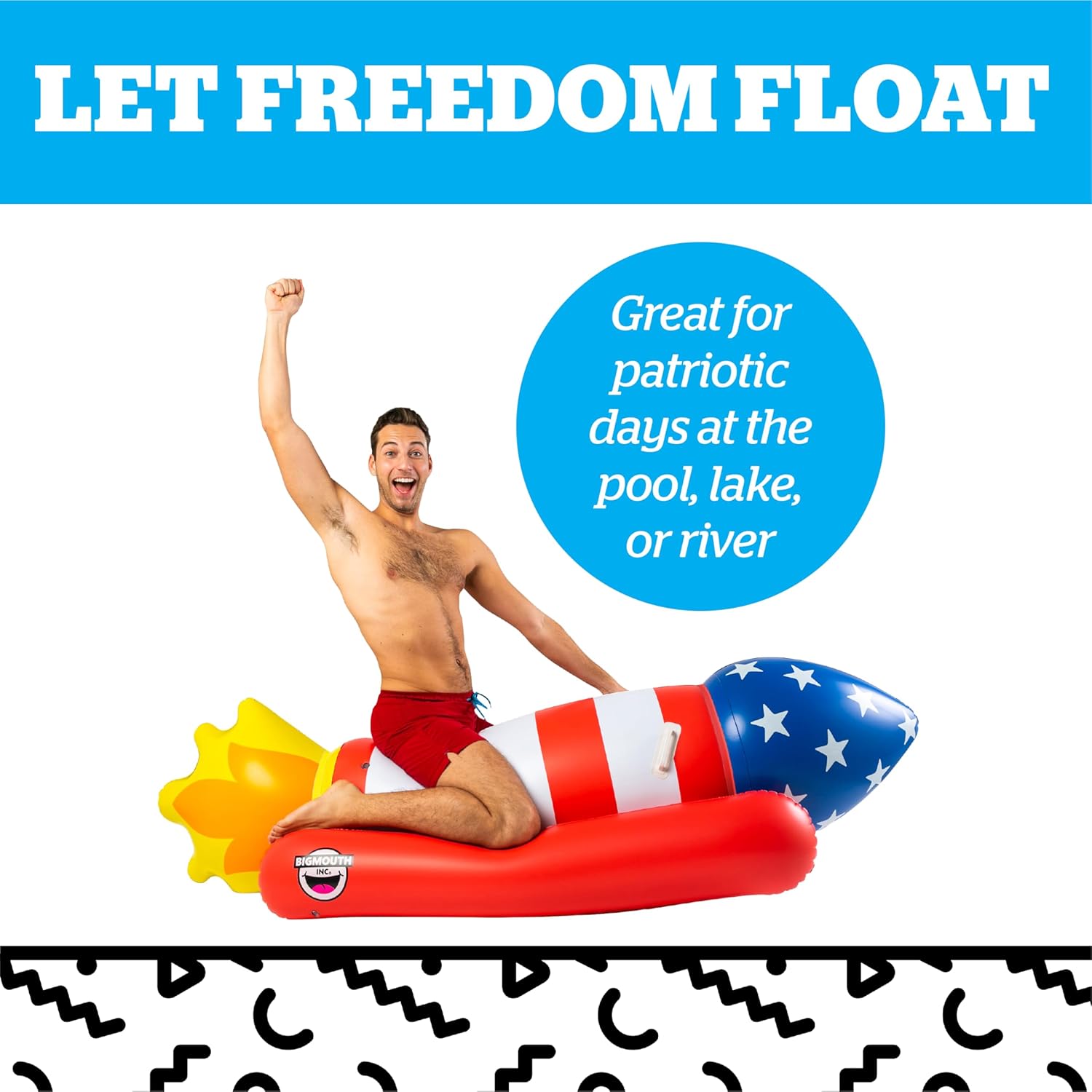 BigMouth Inc. Giant Firecracker Rocker Pool Float, Inflatable Summer Fourth of July Party Water Toy