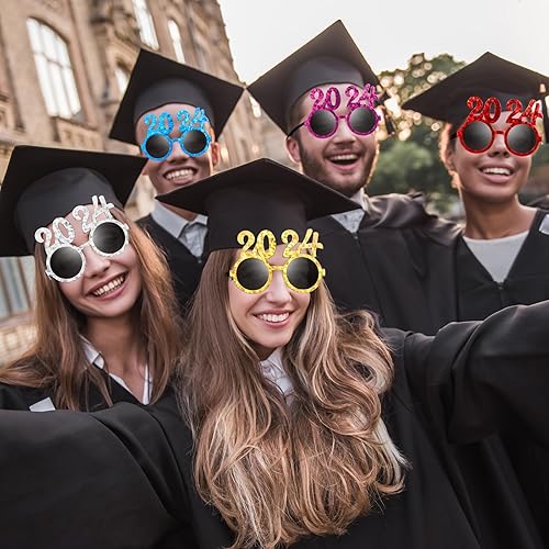 Miniatura 6 de 6 pares de lentes de Año Nuevo 2024, gafas de Año Nuevo, número de fiesta, reunión familiar, accesorios para cabina de fotos de Año Nuevo,