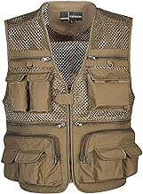 Ziker Men's Mesh Breathable Openwork Camouflage Journalist Photographer Fishing Vest Waistcoat Jacket Coat