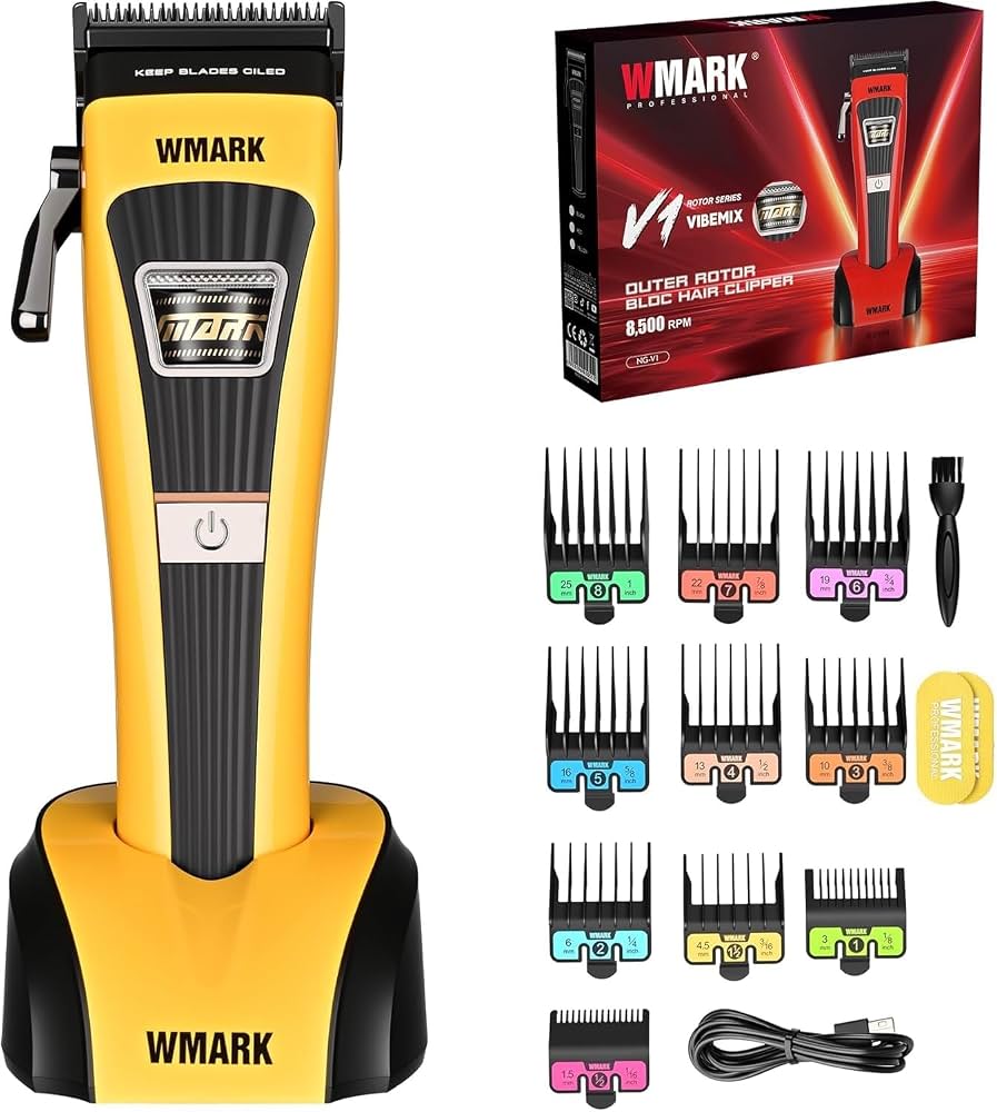 WMARK NG-V1 プロフェッショナル バリカン 1台 WMARK NG-V1 Professional Hair Clipper, 8500 RPM Outer Rotor BLDC