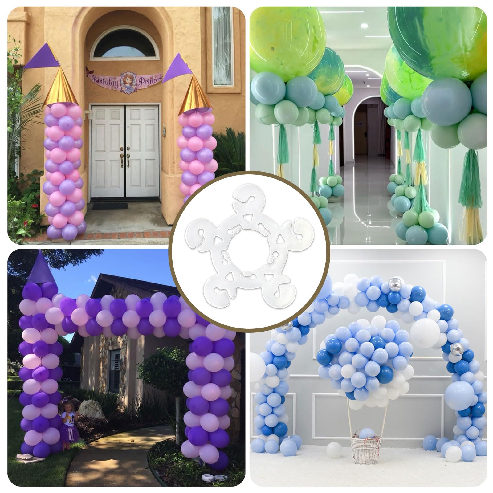 100 Stück Ballon-Clips – 6 X 6 Cm, Für Ballonbögen & Säulen, Hochzeit, Geburtstag, Party