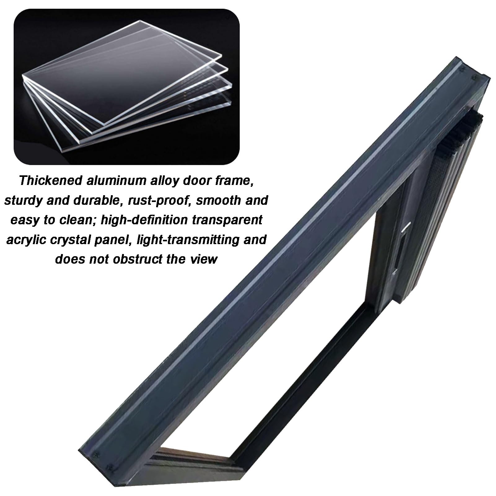 Porte Accordéon D'intérieur, Acrylique Transparent Panneau Effet Cristal Porte Pliante, Portes D'entrée Chambre À Coucher Balcon Patio Camping-Car Portes Coulissantes