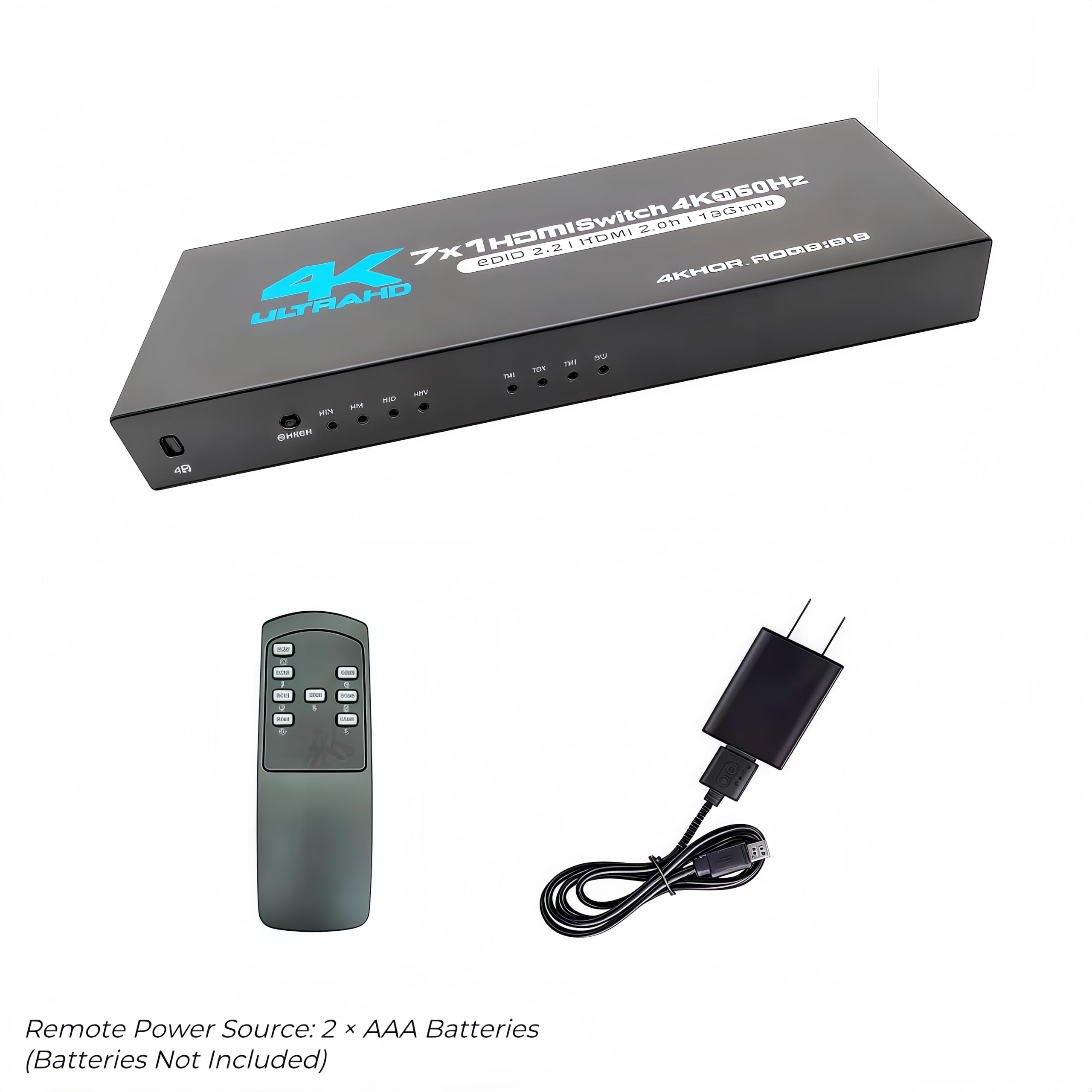 Switch HDMI 7 in 1 Out, splitter HDMI 2.0 4K @ 60Hz con telecomando, scatola selettore switch HDMI a 7 porte, supporto Dolby Vision/Atmos HDR10 HDCP2.2, per PS4 Xbox Switch Roku TV Fire Stick