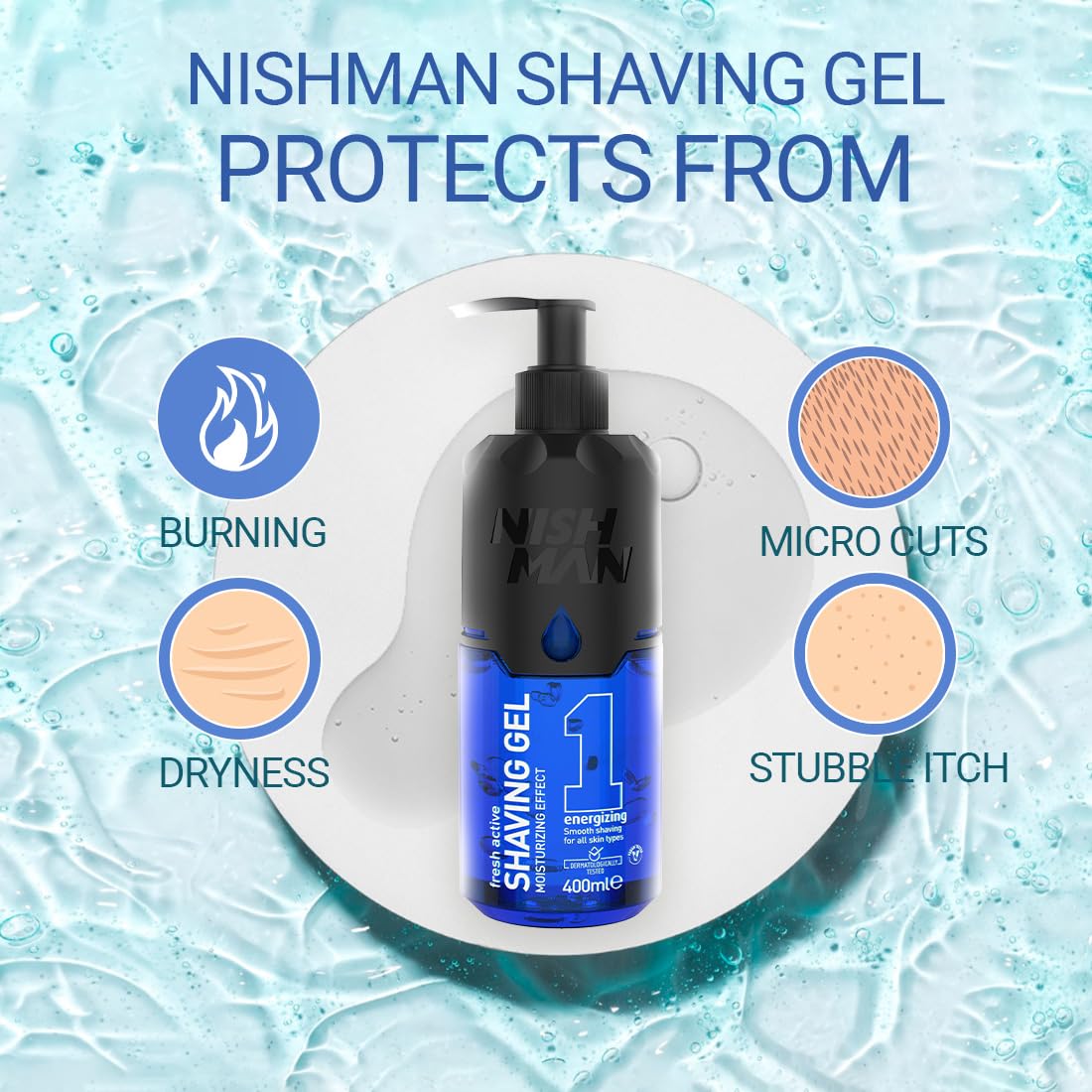 Nishman Shave Gel Energizing No1 400 ml - Image 5