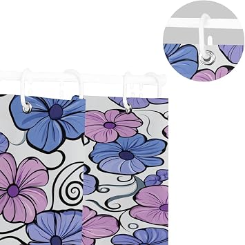 72x72 Inch Shower Water Proof Shower Curtain Bathroom with Hook New Zealand Koru Beauty Flowers Polyester Long Washable Shower Curtains Liner for Bathroom Decoration cortinas para ba?o
