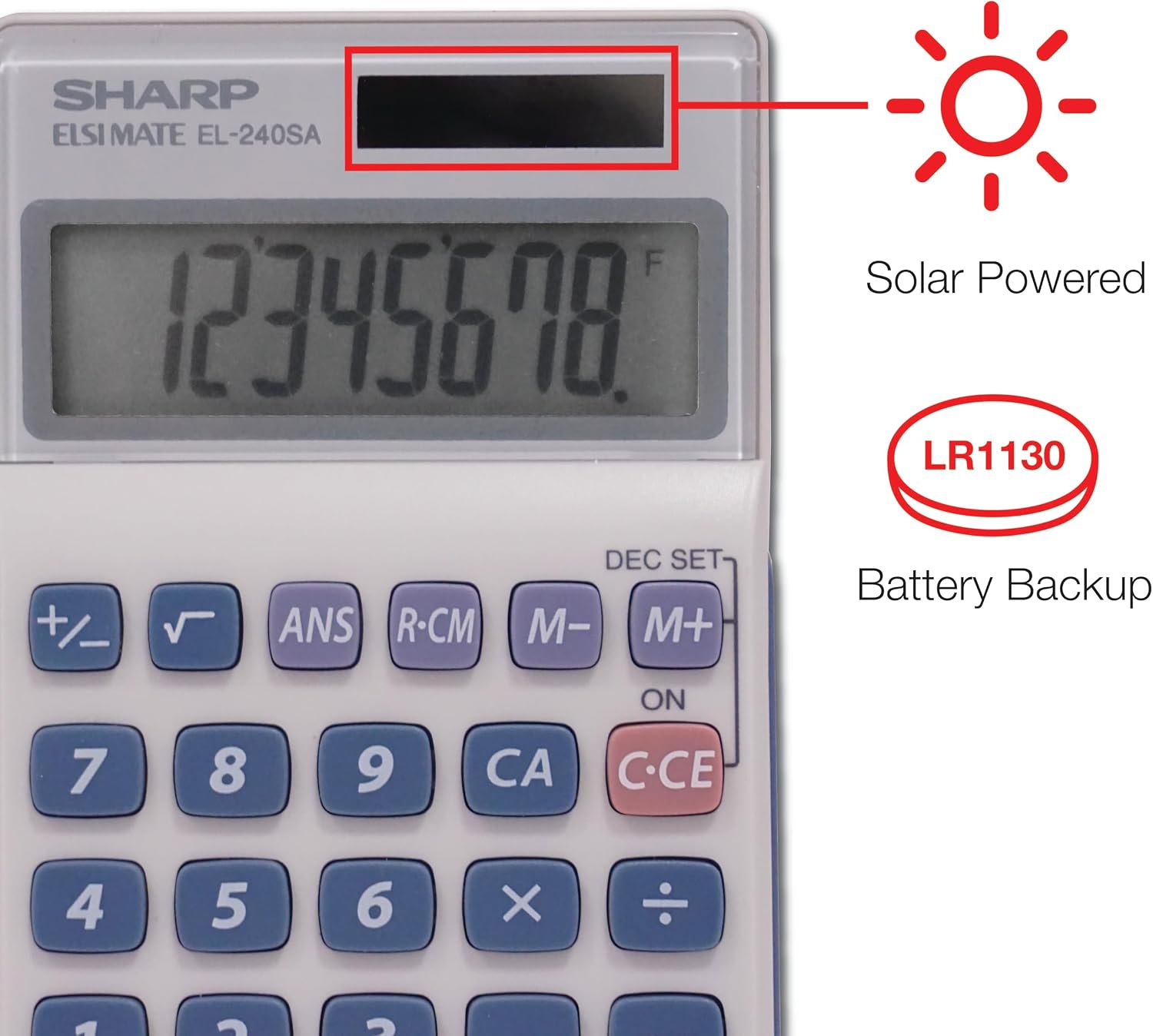 Sharp EL240SAB EL240SB Handheld Business Calculator 8-Digit LCD (SHREL240SAB) image 4