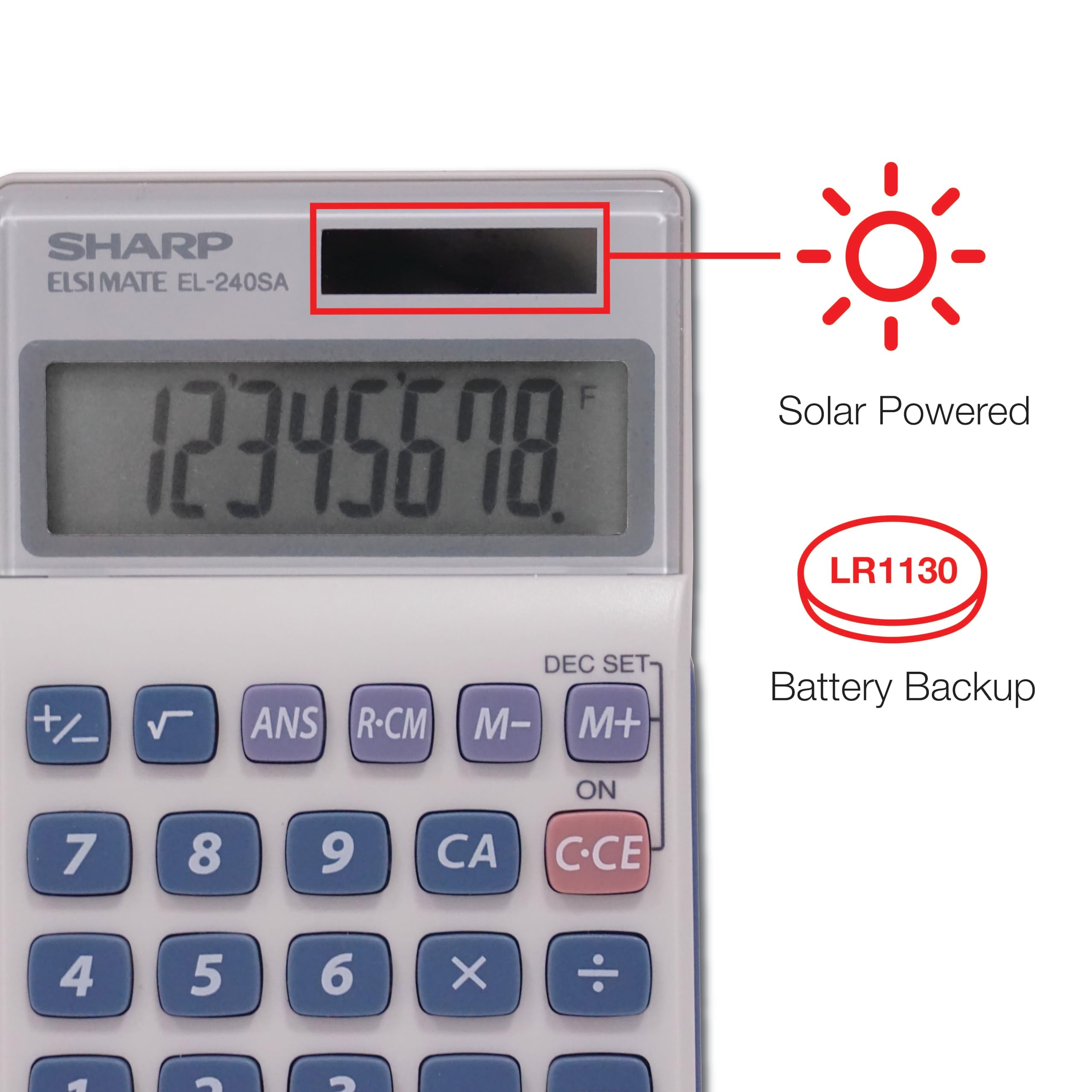 Amazon.com : Sharp EL240SAB EL240SB Handheld Business Calculator 8