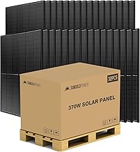 SUNGOLDPOWER UL61730 32pcs 370W Solar Panels Monocrystalline, High Efficiency Solar Panel for Charging Station,Rooftop, Household, Marine, RV, On/Off Grid Solar System (Total 11840W)