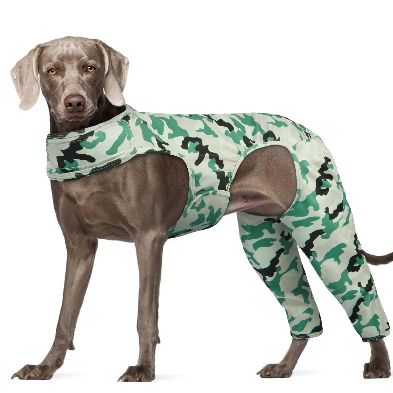 Hjyokuso Recovery Suit for Dogs Dog Surgery Suit, Leg Protector, Lick Sleeve, Army Green Camouflage, XXL