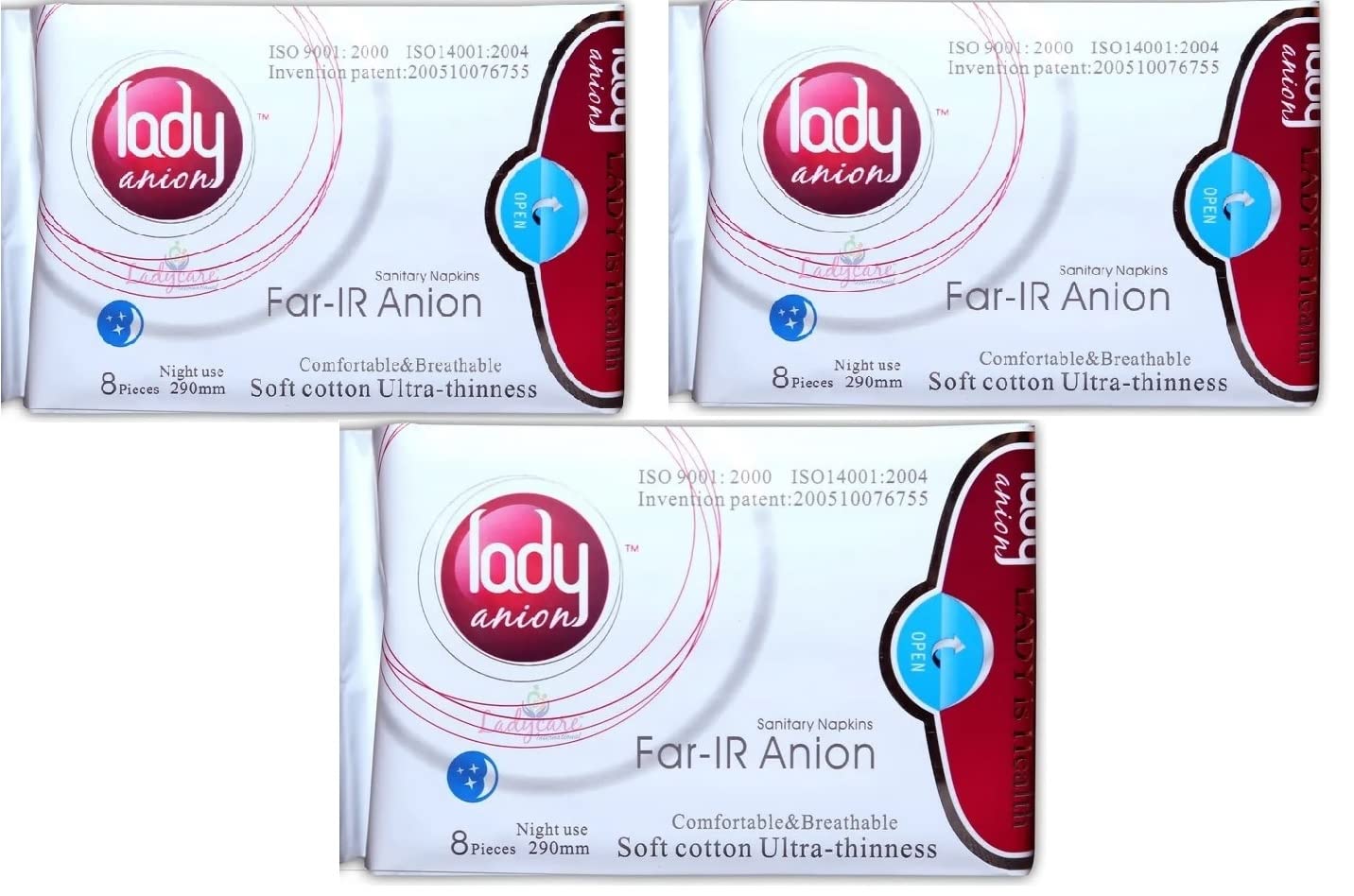Lady Anion Sanitary Napkin Night use pack of 3 - 24 pieces (8 pieces/pack) (B0B9HF8ZFJ) Amazon Price History, Amazon Price Tracker