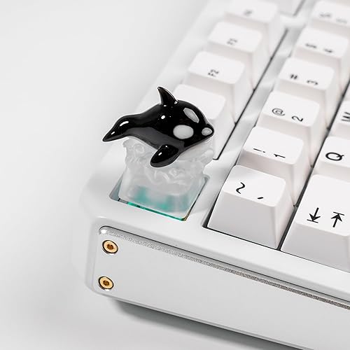 Artisan Keycap, Black Whale Design with LED Backlight, Transparent Resin,