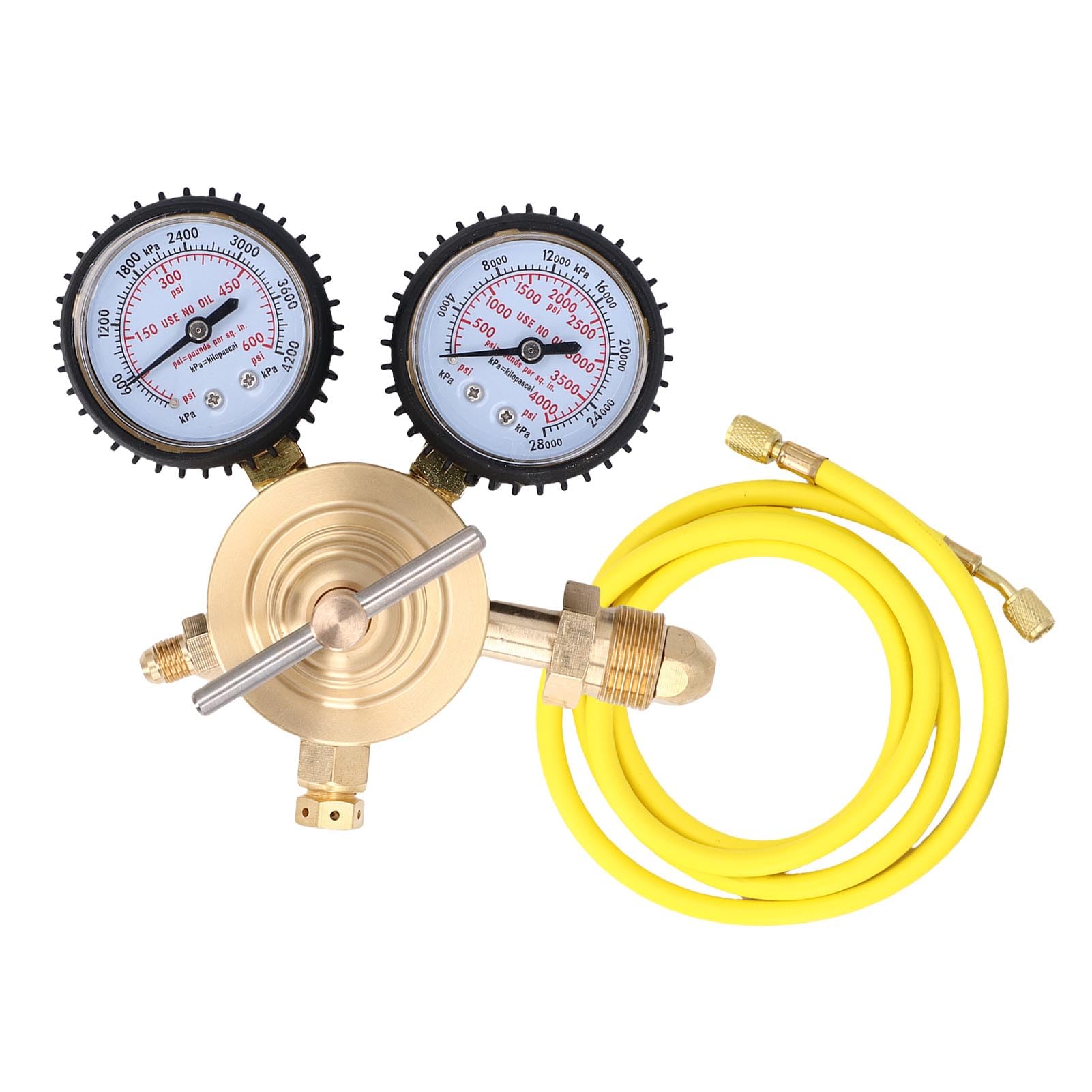 Regulador de nitrógeno CGA580, entrada 0-600 PSI, salida 1/4 pulgada conexión macho, manguera 60 pulgadas para pruebas de presión