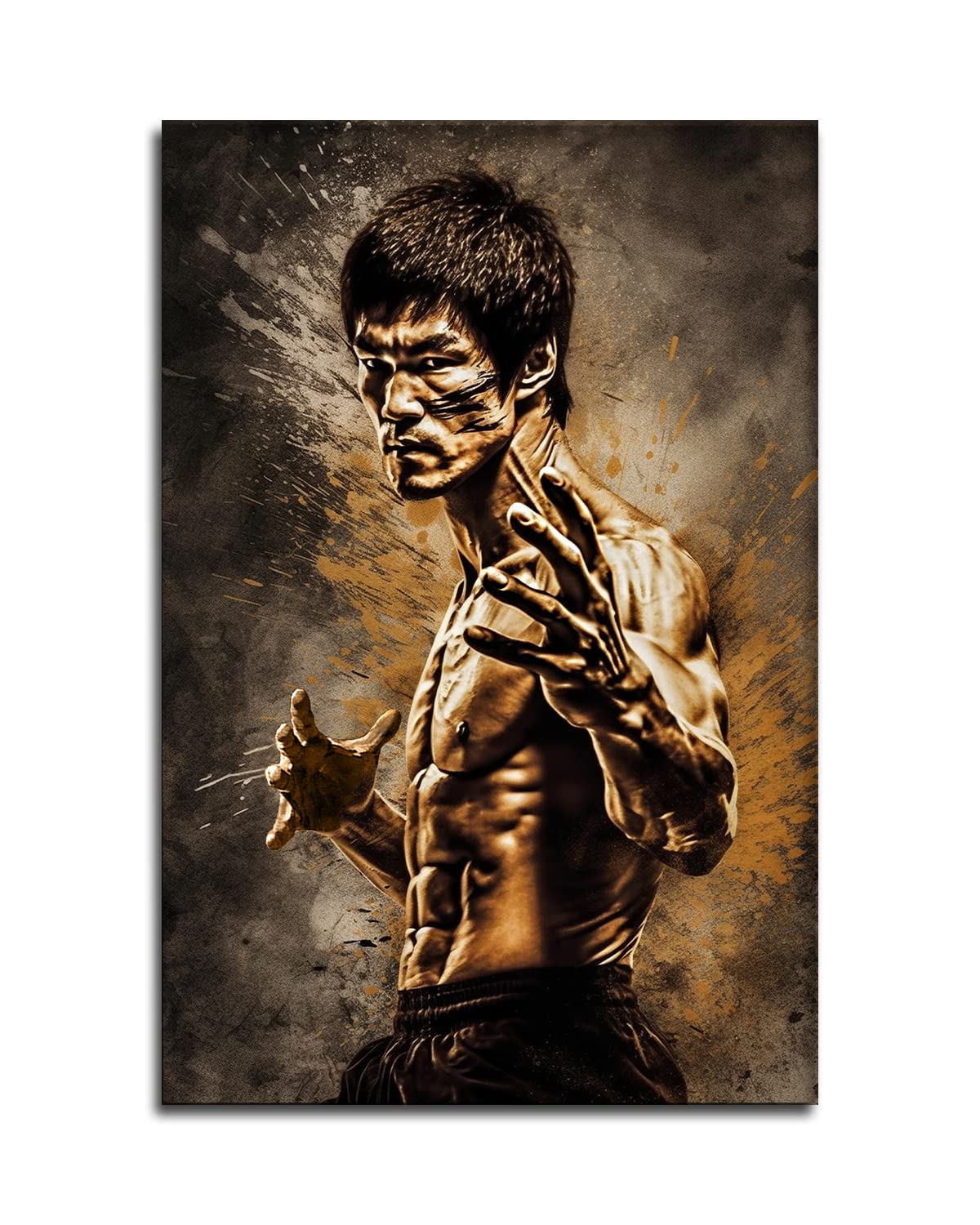 Bruc Kung Fu Posters for Wall Art Decor – High Resolution Prints on Canvas – Perfect for Adding Style to Your Living Space – Available in Framed or Unframed Options. (Unframe-4,16x24 inch)