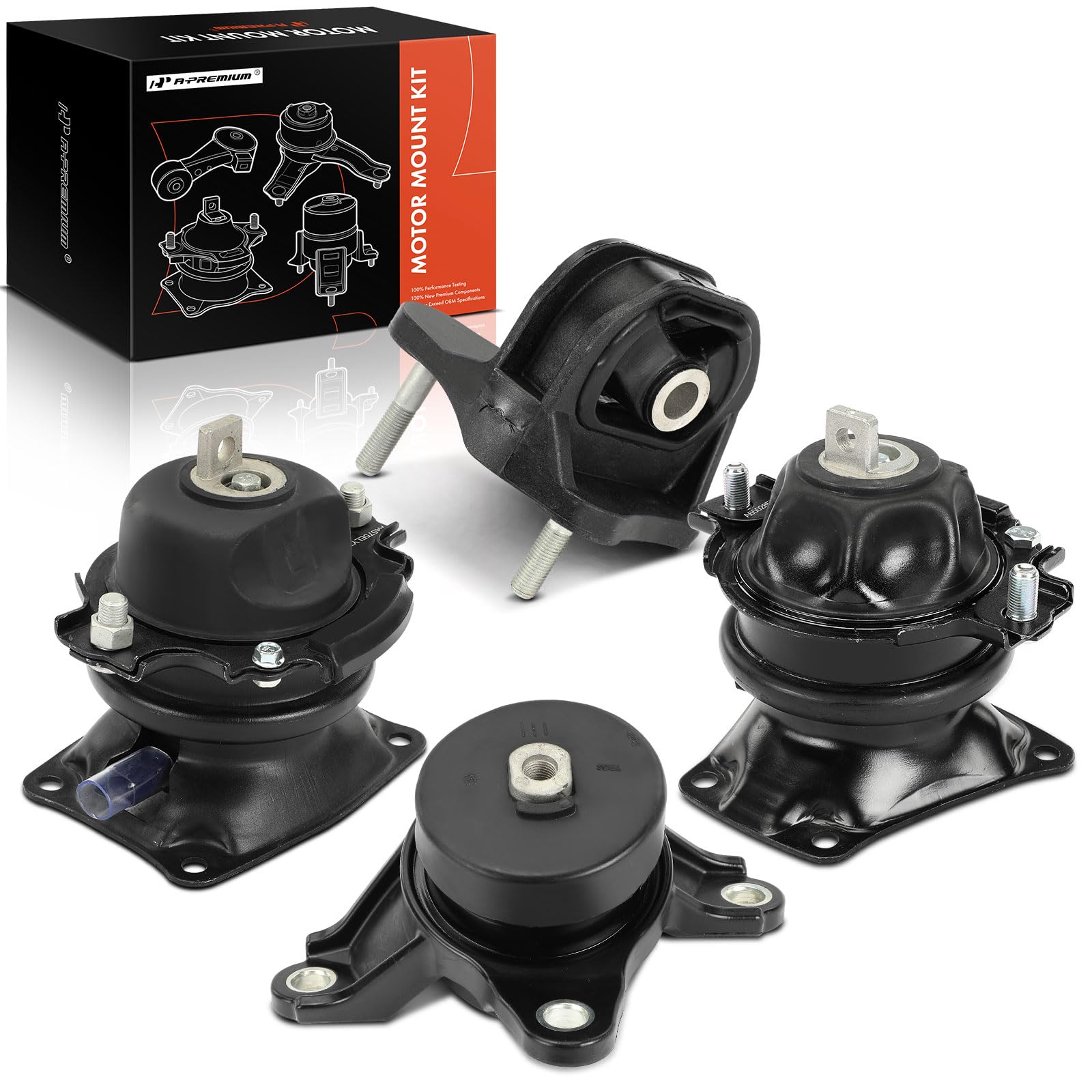 a-premium 4pcs engine motor mount and transmission mount kit compatible with honda accord 2013 2014 2015 2016 2017, 3.5l, automatic transmission
