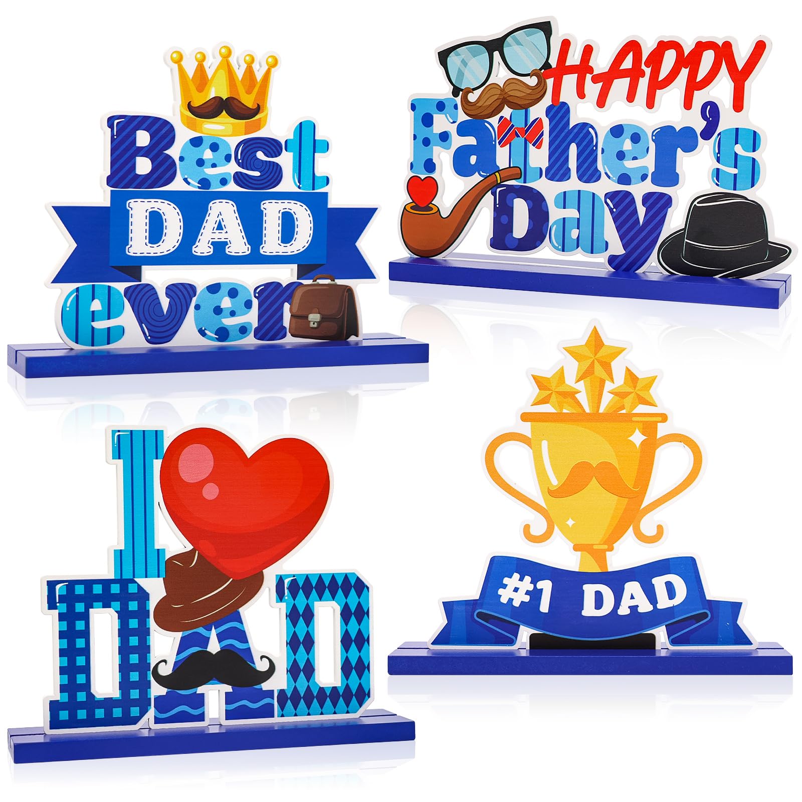 Letrero de mesa para el día del padre en madera MDF placa decorativa de sobremesa para regalo