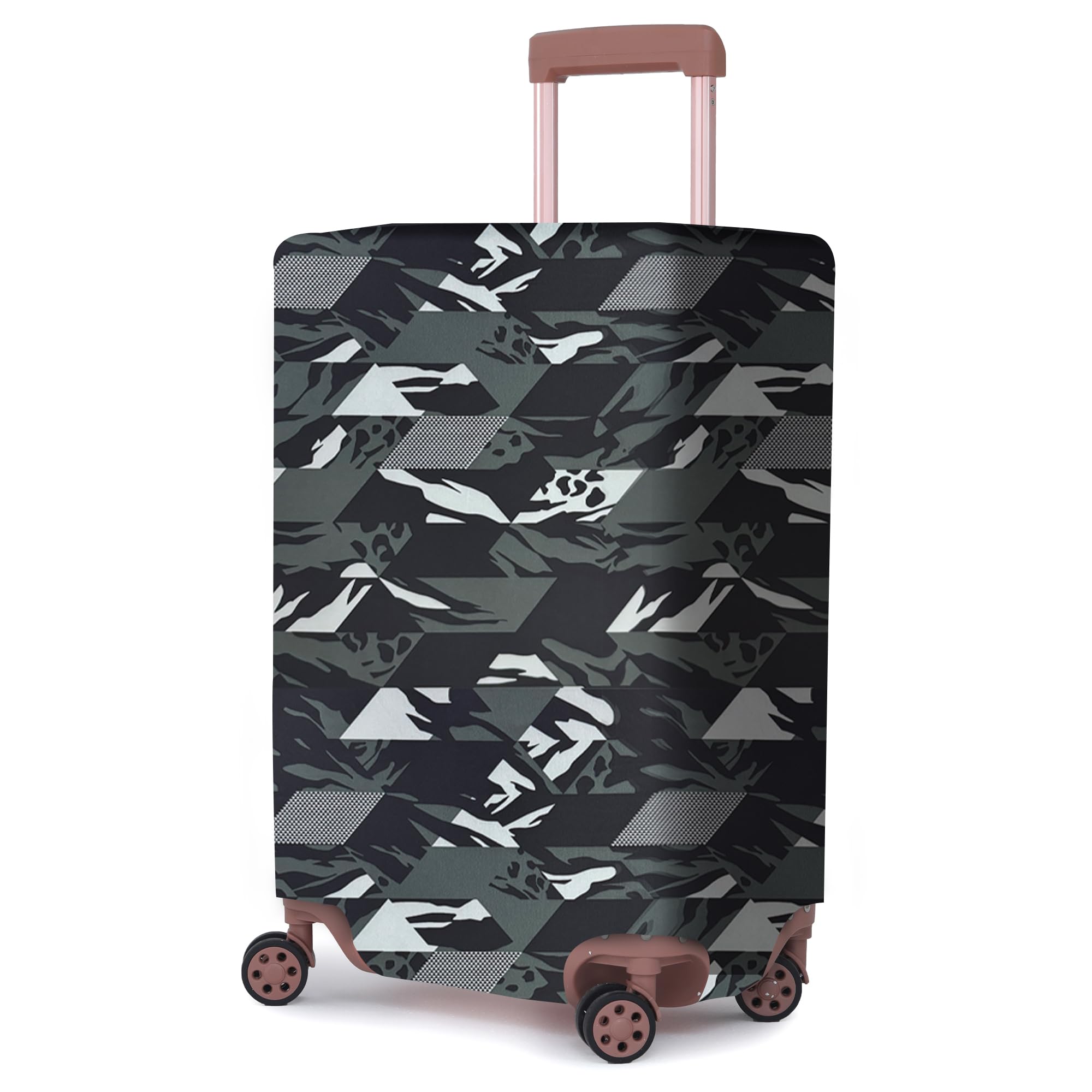 ACEPACK Polyester Fabric Stretchable & Washable Protective Luggage Cover Universal Cabin Size Fit 56 cms - 61 cms & 20" for Hard/Soft Luggage Suitcase (Camo Dark Grey)