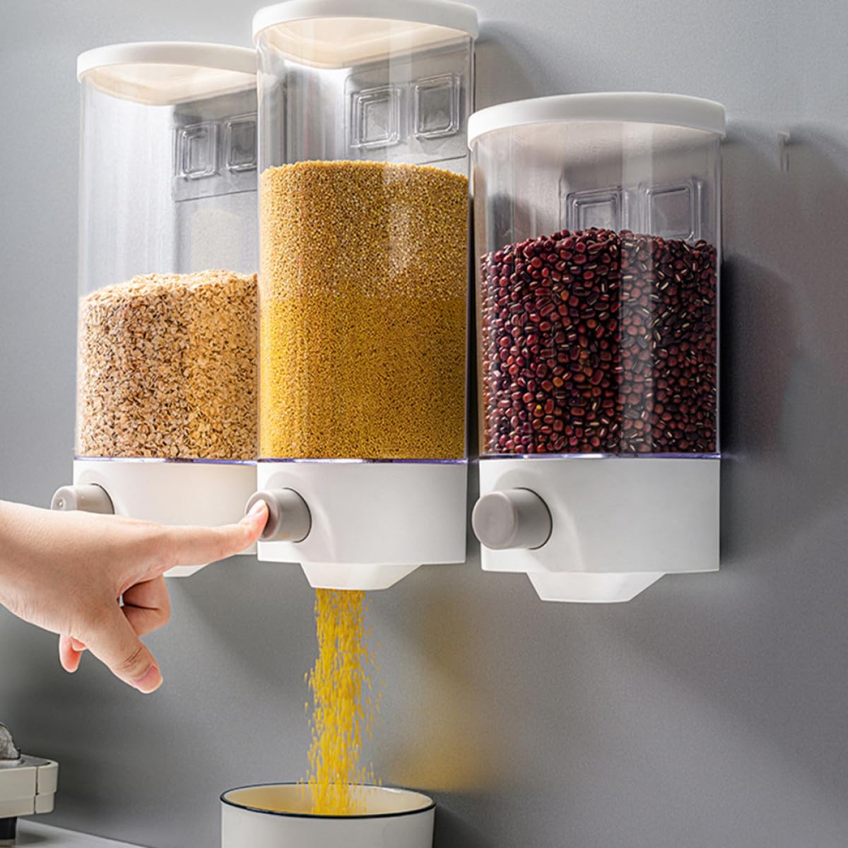 Healeved Botes de Almacenamiento de Cocina 2 Piezas Abs 1, 5l y 1l