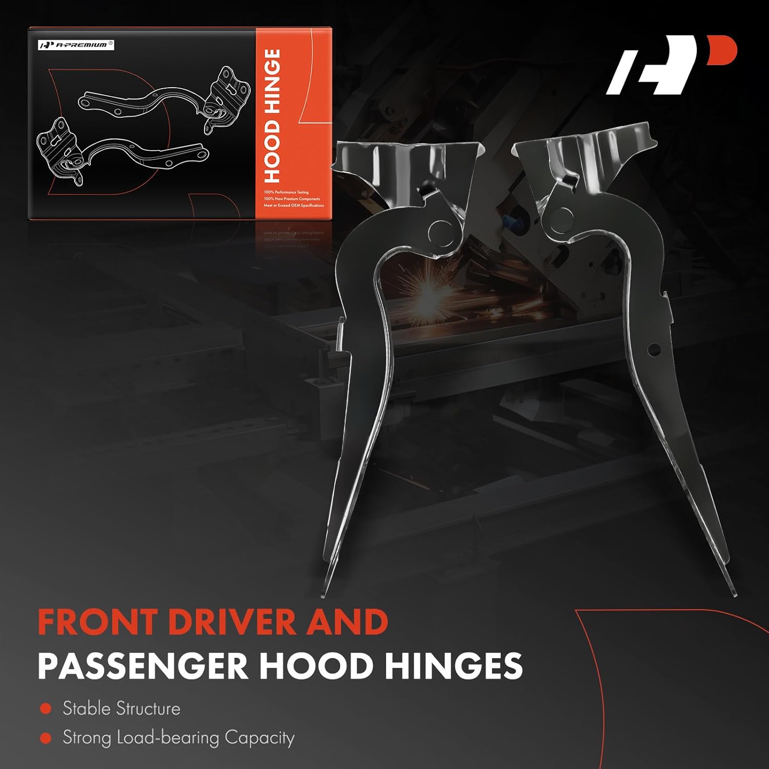 A-Premium Driver and Passenger Hood Hinges Compatible with Toyota Prius 2004-2009 Hatchback, Set of 2 Front Left and Right Side Hood Hinges, Replace# 5342047040, 5341047040