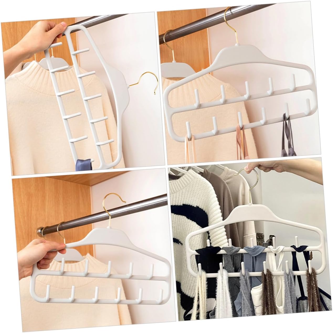 SOLUSTRE 2pcs Closet Belt Hangers Hooks Belt Rack Space Saving Organizers for Men Home Storage