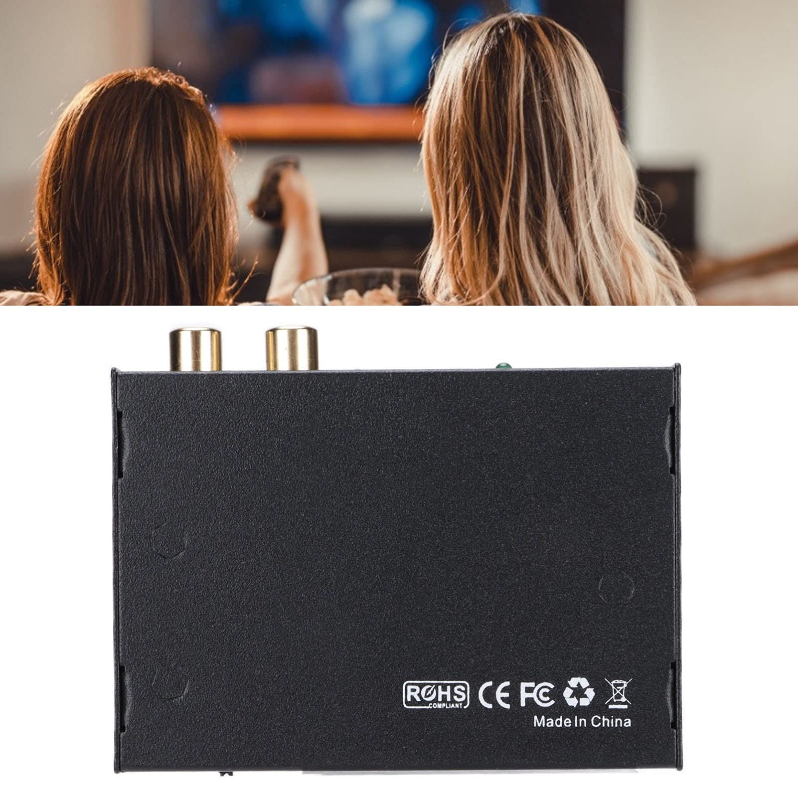 Dpofirs HD Multimedia Interface Splitter 1 in 2 Out 4K, Video Distribution Splitter, 5.1CH/2CH 4K Converter Supports Dolby Digital AC3, DTS, LPOM and Other Digital Audio Formats