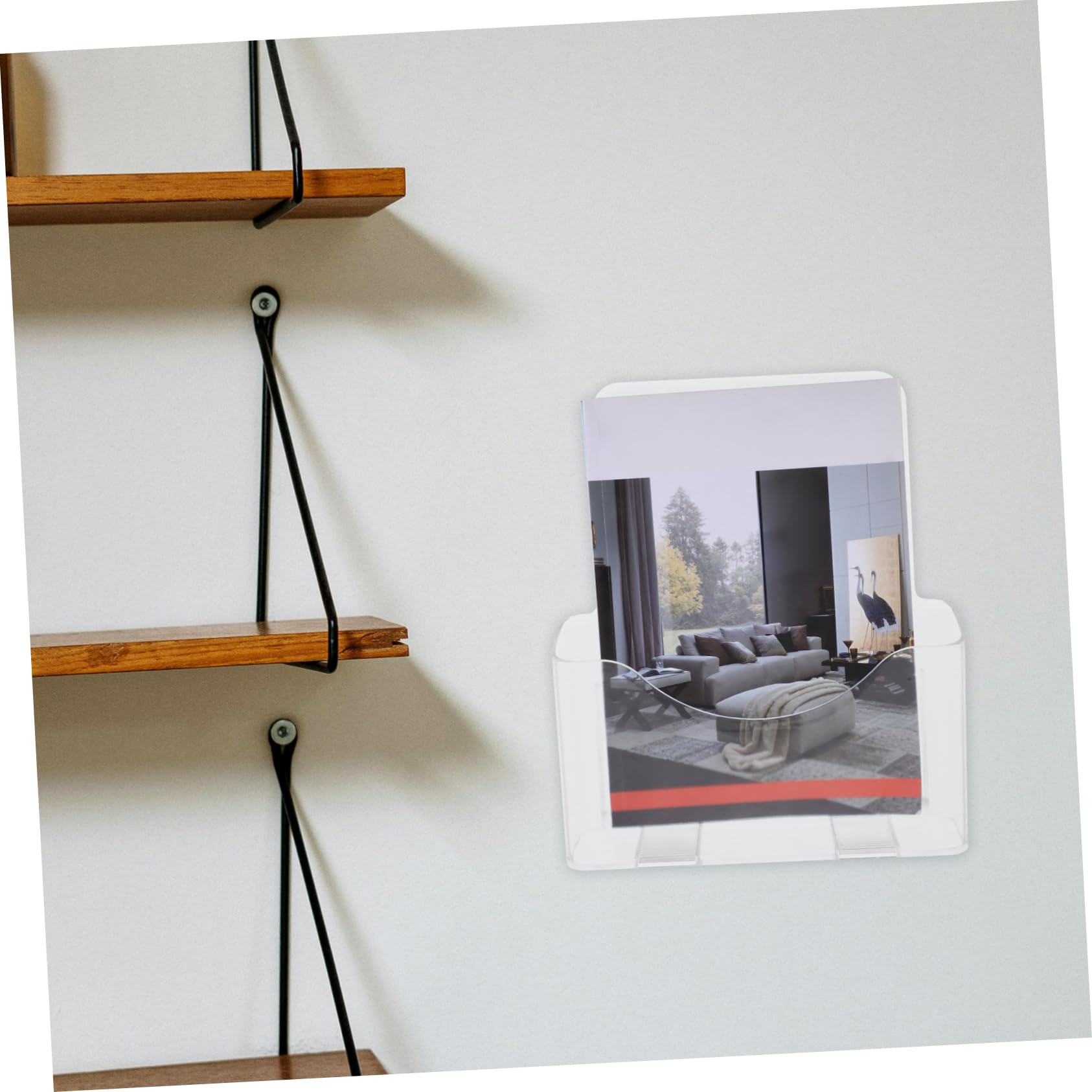 Operitacx 2piezas Rack De Datos Acrílico Transparente Soporte Para Documentos y Folletos Portafolletos De Pared Para Archivos Estante De Mesa Para Oficina