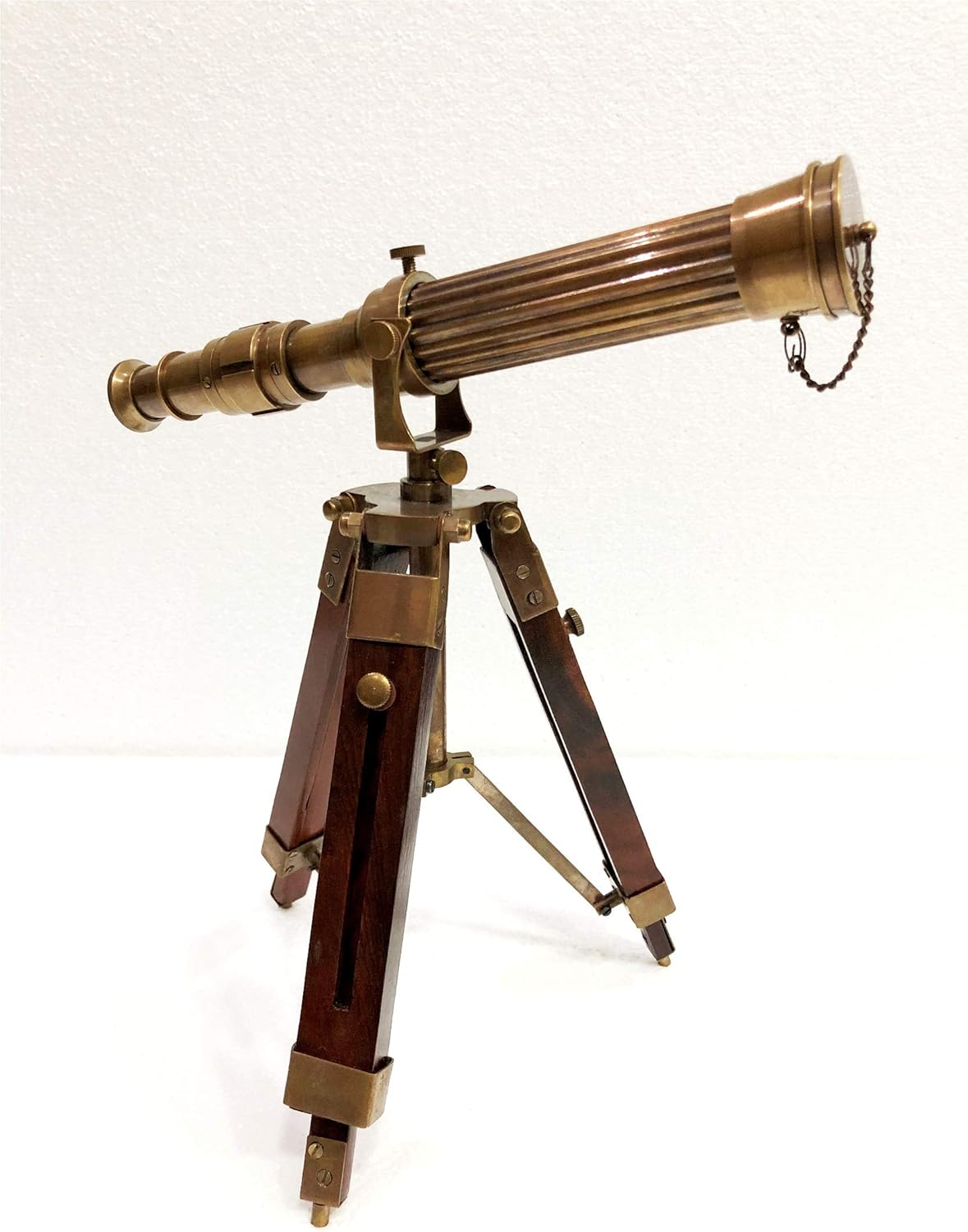 Victorian Marine Old Antique Telescope 10" Maritime Nautical Brass Spyglass Telescope with Brass Stand