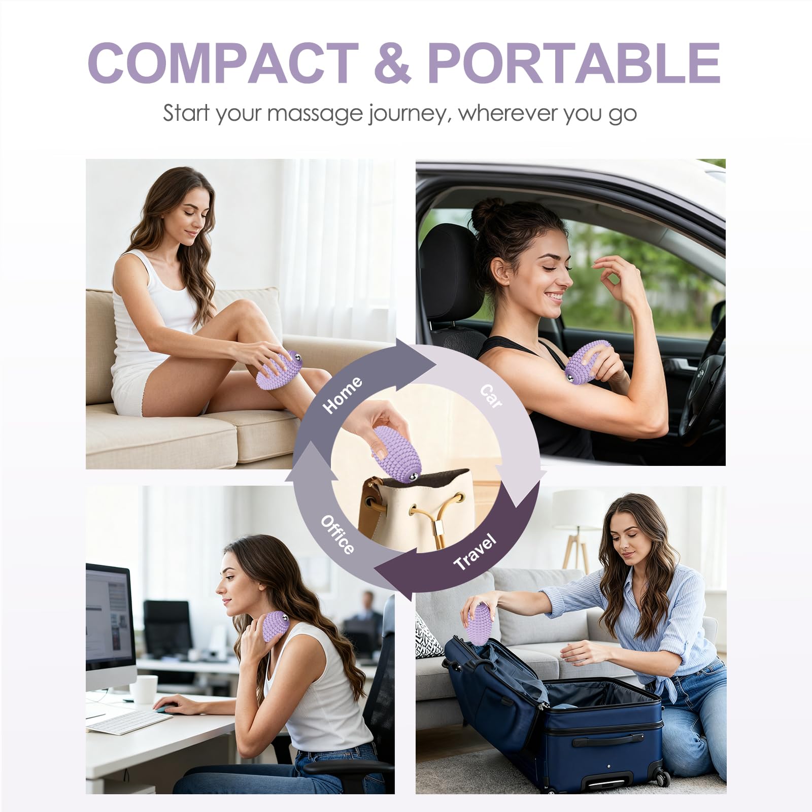 Bola de masaje vibratoria para recuperación muscular, bola de masaje miofascial de silicona, alivio de la fascitis plantar, liberación de cadera y psoas, rodillo de tejido profundo y punto de