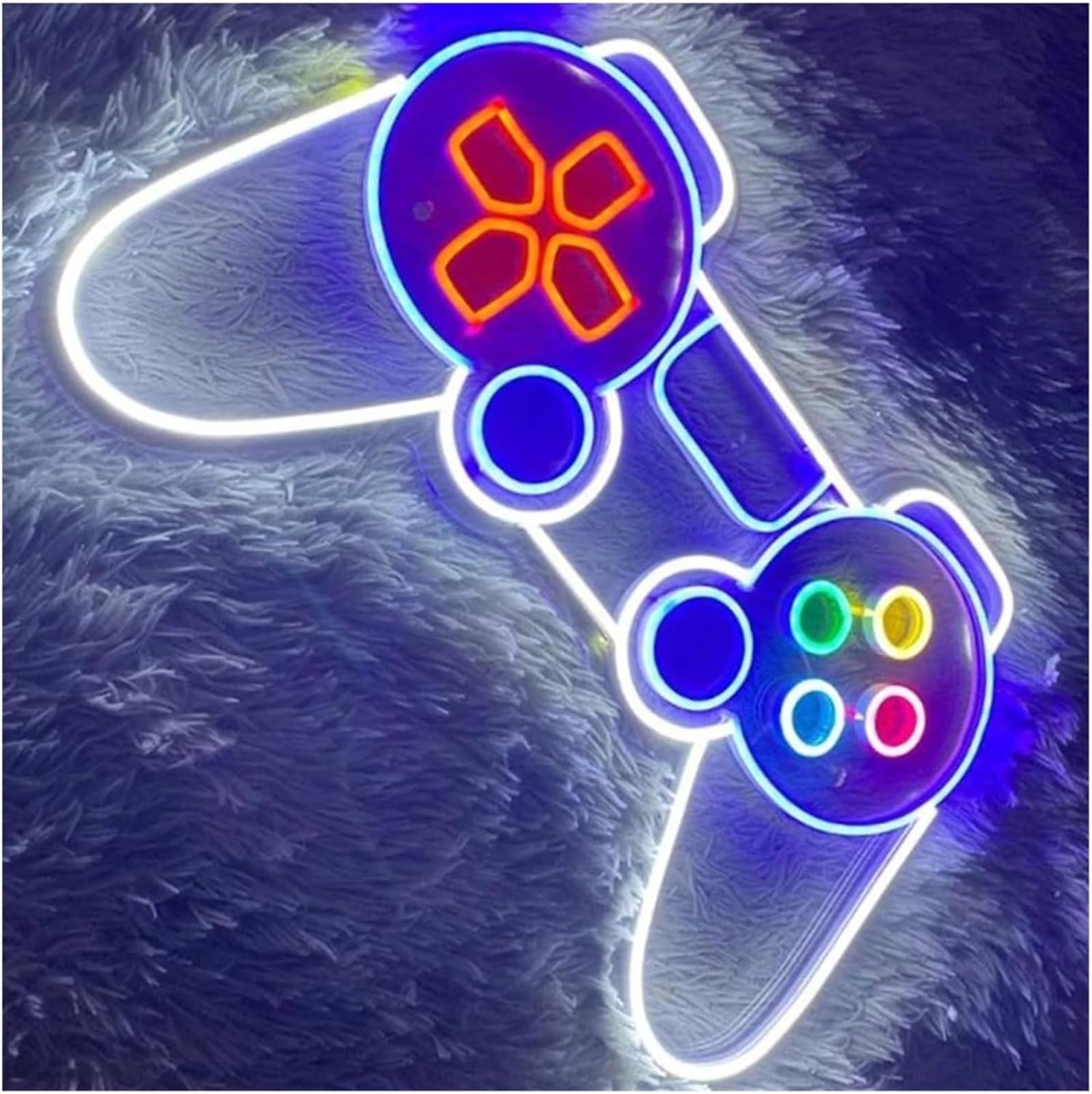 Rynzo luci al neon per feste Lampada da gioco al neon con atmosfera rilassante, telecomando, alimentata un controller di luminosità regolabile(C,45cm)