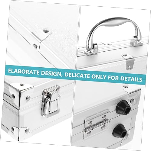 Miniatura 7 de Mikinona Estuche de vuelo con cerradura portátil de aleación de aluminio rígido, caja de herramientas, estuche de transporte duradero para