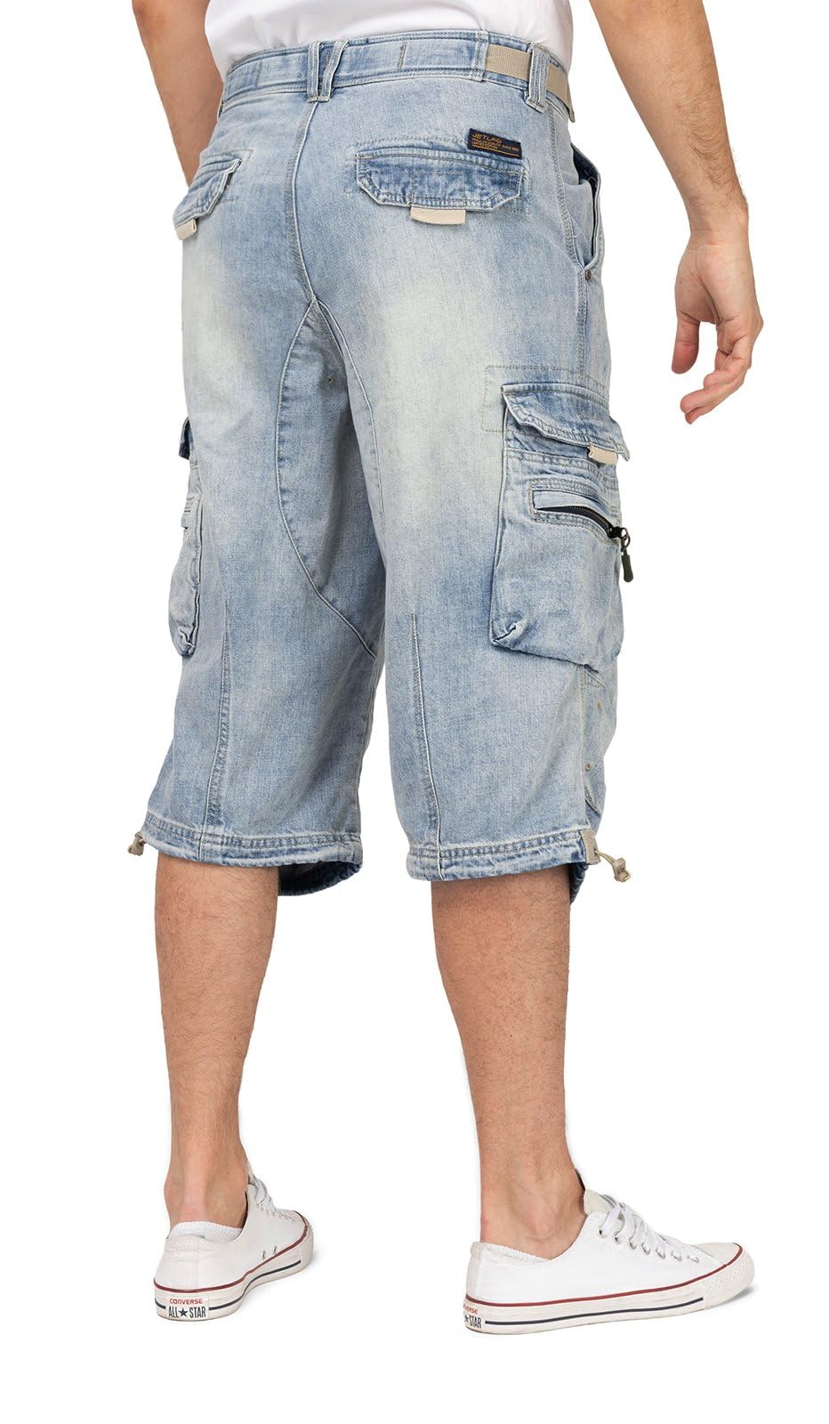 Jet Lag Herren 3/4 Cargo Shorts Safety B Kurze Hose mit Seitentaschen