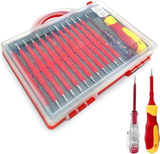 LEKEFETO 26 in 1 Insulated Electrician Screwdriver Set with Storage Box, Magnetic Screwdriver, Electrician ...