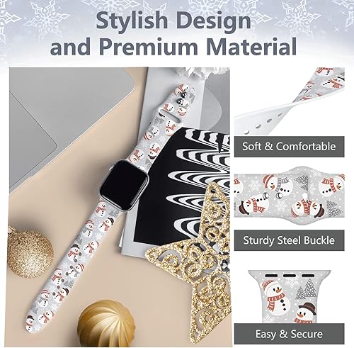 Miniatura 3 de Holiday - Correa de reloj compatible con Apple Watch Band de 1.496 in, 1.575 in, 1.614 in, 1.654 in, 1.732 in, 1.772 in, para mujeres y hombres,