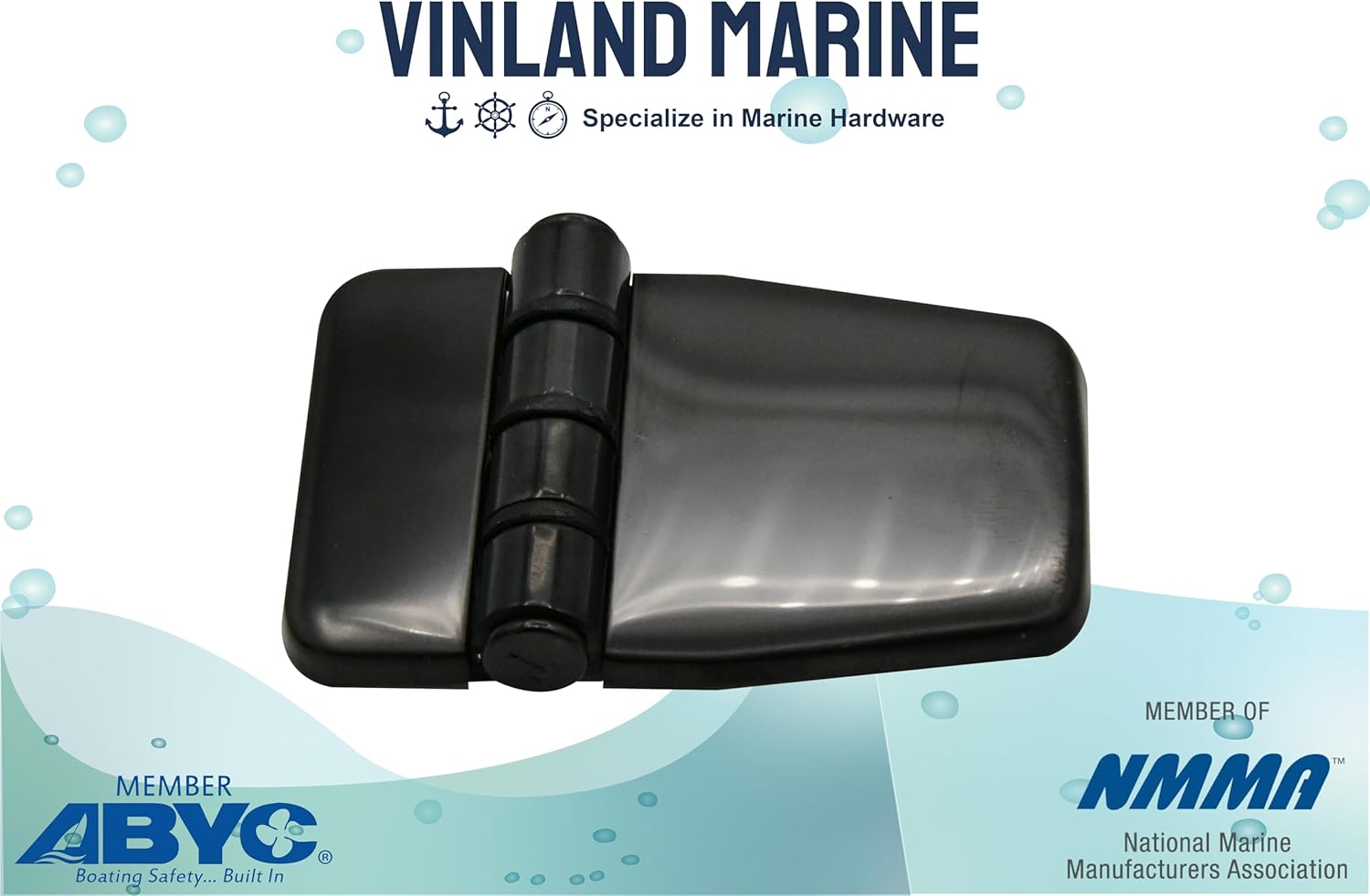 Vinland Marine Hinges Friction Hinge w/Cover Black 316 Stainless Steel Cabinet Hinges, Marine Grade Stainless Steel Hinges, Pontoon Boat Door Hinges, Boat Hatch Hinges
