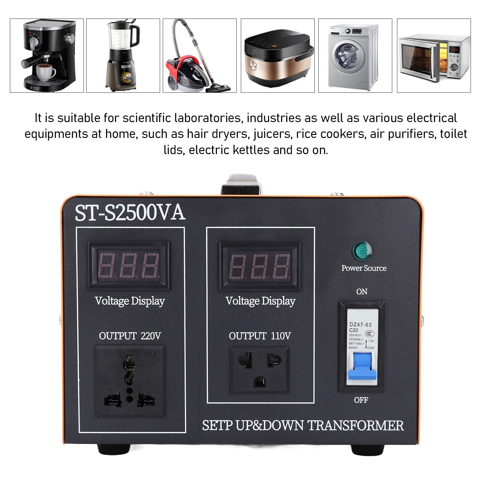 Amazon｜2000W 電圧コンバータ 変圧器 110V から 220V 昇圧 220V から