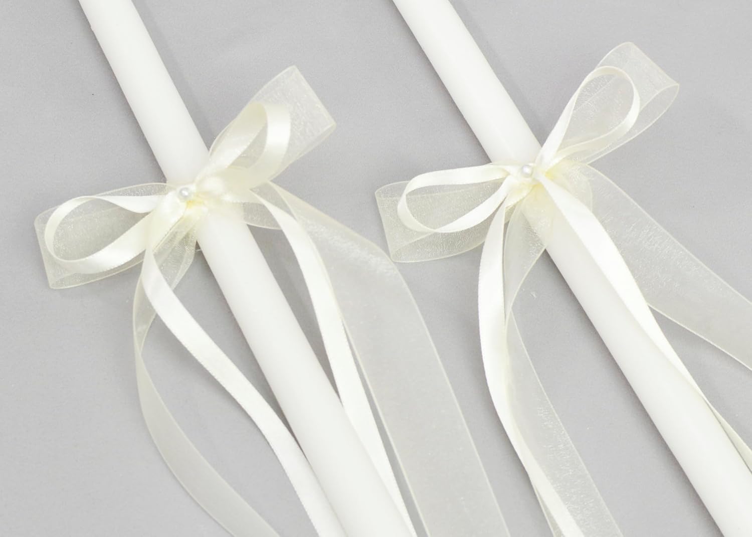 Love Always Wedding Candles | Ivory | 17" Set (Rhinestone Center)