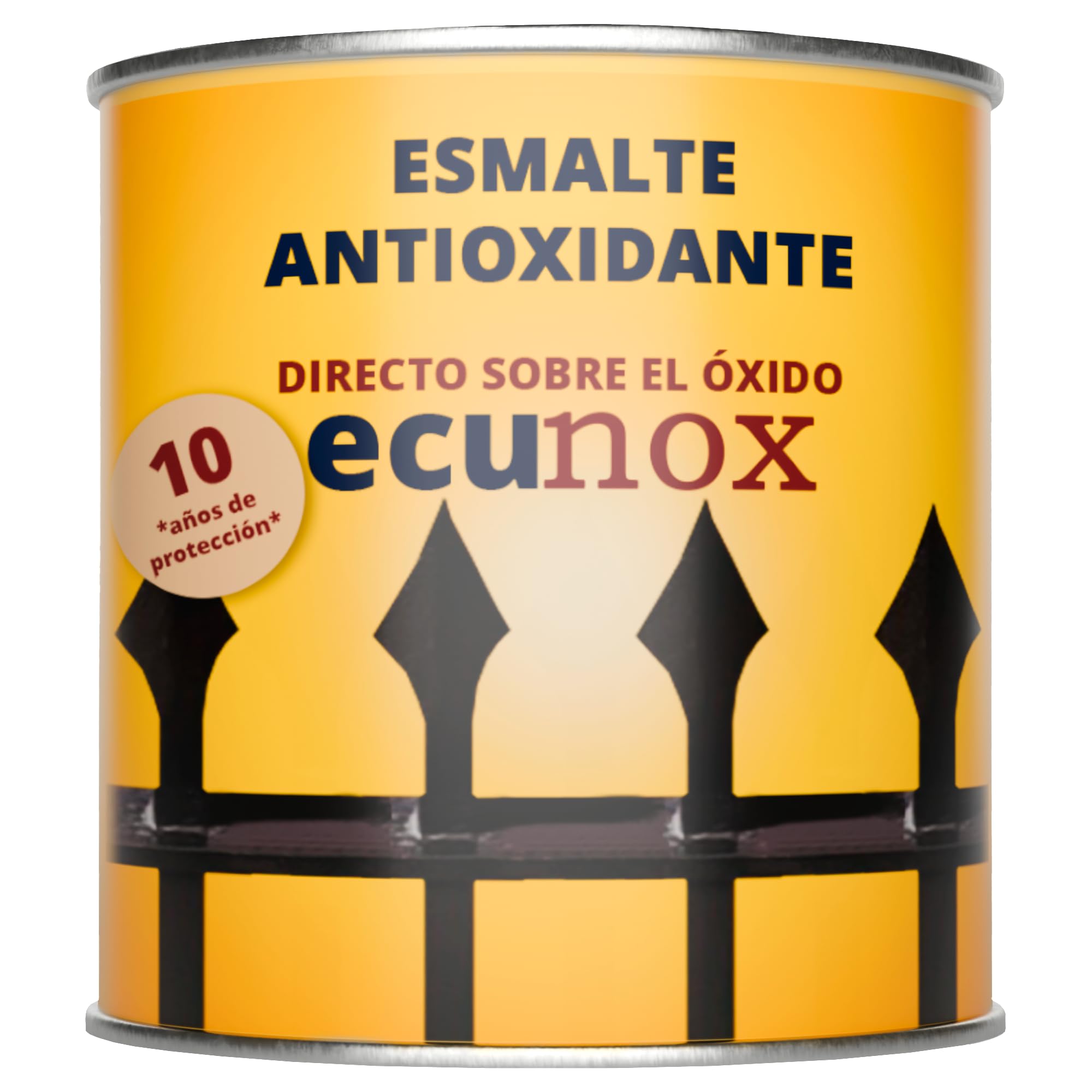 PINTURAS ECU - Esmalte Antioxidante - Esmalte directo sobre óxido - Color Negro Forja - 750 ml - Pintura antioxido metal - Superficie Exterior e Interior - Acabado Mate y de Rápido Secado