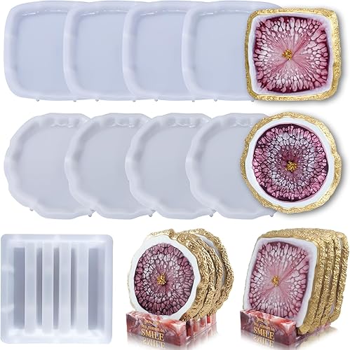 Moldes de bandeja de resina, molde redondo de resina, para manualidades de resina, bandeja de joyería, decoración del hogar (redondo grande +