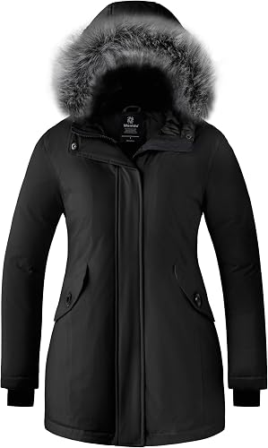 Wantdo Winter Jacket for Women Quilted Puffer Coat Warm Parka Jacket Outwear Bla